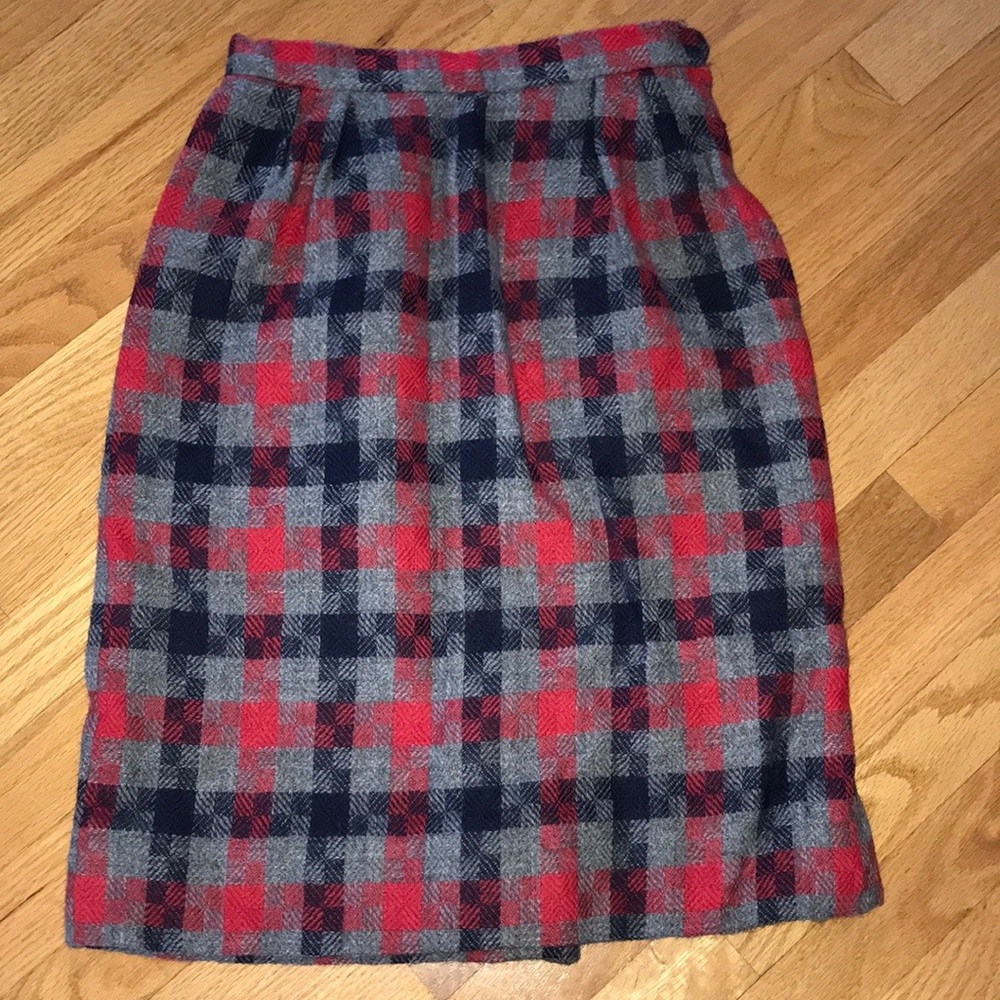 Vintage 50s/60s BERNHARD ALTMANN Pure Wool Plaid Skirt~MCM~School Girl